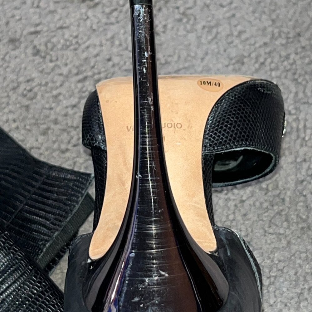 BCBGMAXAZRIA RUNWAY CONCORDE STAMPEDE OVER THE KNEE BLACK LEATHER BOOTS  HTF 10M - Picture 15 of 16